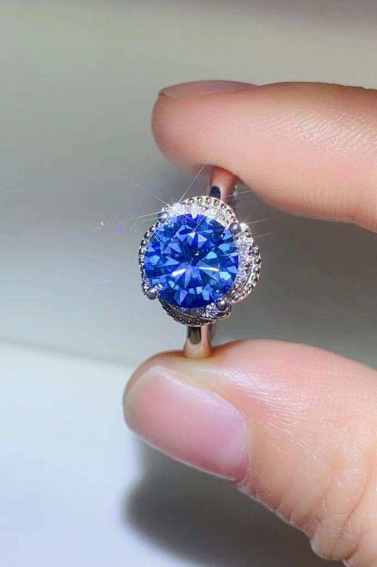 2 Carat Moissanite Contrast 925 Sterling Silver Ring - Trendsi - Flyclothing LLC