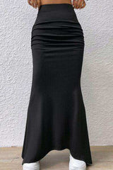 Ruched Maxi Trumpet Skirt - Trendsi - Flyclothing LLC