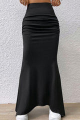 Ruched Maxi Trumpet Skirt - Trendsi