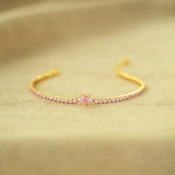 Heart Shape Inlaid Zircon 18K Gold-Plated Bracelet - Trendsi