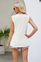 Spliced Lace V-Neck Tank - Trendsi - Flyclothing LLC