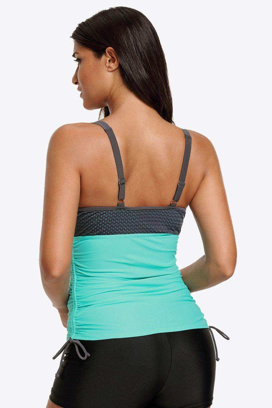 Contrast Sweetheart Neck Swim Cami - Trendsi - Flyclothing LLC