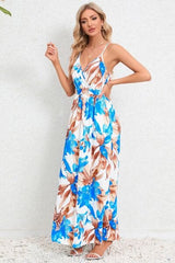 Printed Surplice Maxi Cami Dress - Trendsi