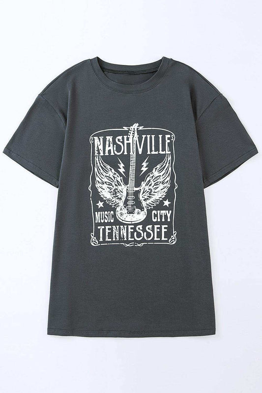 NASHVILLE MUSIC CITY TENNESSEE Graphic T-Shirt - Trendsi - Flyclothing LLC