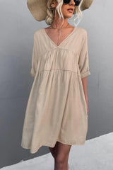 Tie Back Pocket Mini Dress - Trendsi - Flyclothing LLC