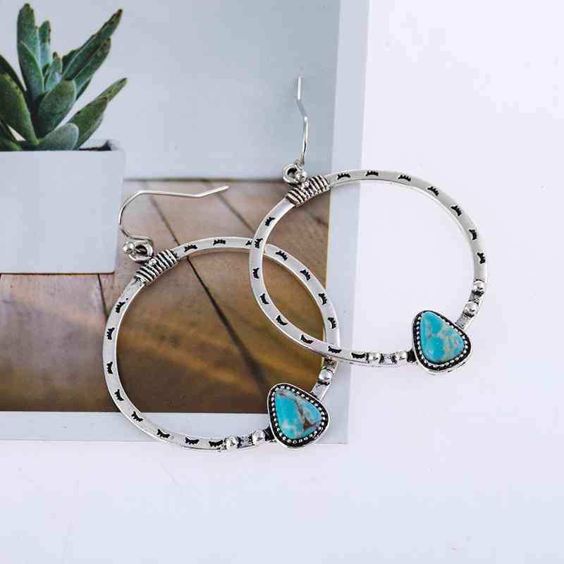 Artificial Turquoise Drop Earrings - Trendsi - Flyclothing LLC