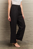 Tie Waist Long Pants - Trendsi