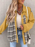 Plaid Button Up Dropped Shoulder Jacket - Trendsi - Flyclothing LLC