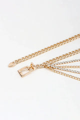 Rhinestone Decor Metal Chain Belt - Trendsi - Flyclothing LLC