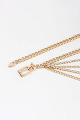 Rhinestone Decor Metal Chain Belt - Trendsi
