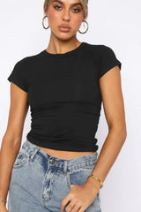 Crewneck Short Sleeve Tee - Trendsi - Flyclothing LLC