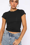 Crewneck Short Sleeve Tee - Trendsi - Flyclothing LLC
