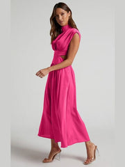 Cutout Mock Neck Sleeveless Dress - Trendsi