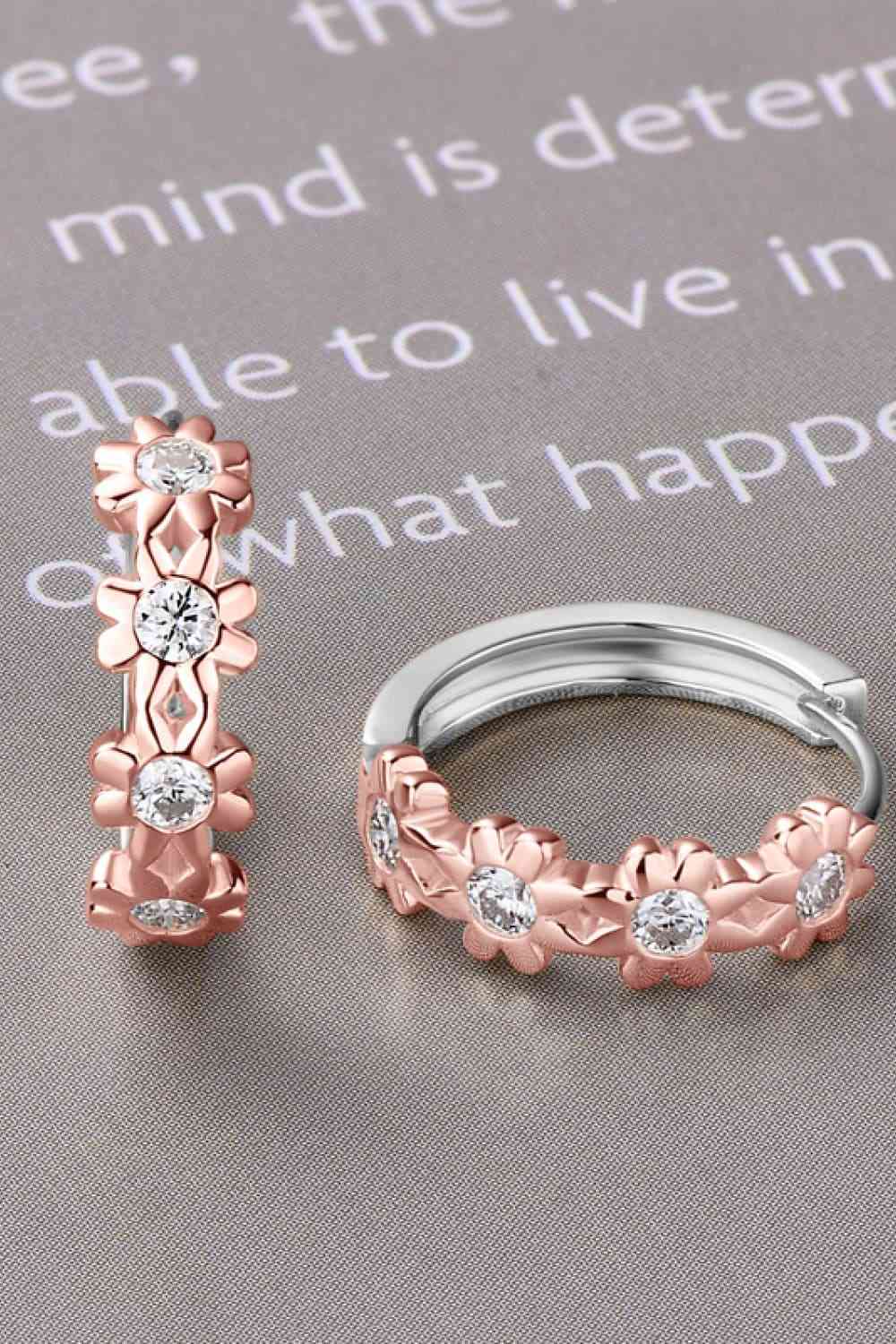 Moissanite 925 Sterling Silver Huggie Earrings - Trendsi - Flyclothing LLC