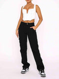 Straight Leg Cargo Pants - Trendsi