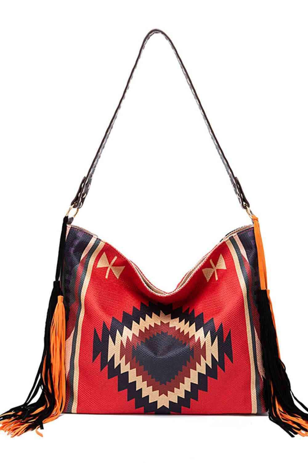 Geometric Canvas Tote Bag - Trendsi - Flyclothing LLC
