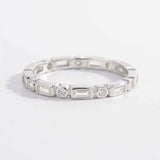 925 Sterling Silver Geometric Shape Zircon Ring - Trendsi - Flyclothing LLC