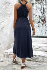 Surplice Neck Slit Sleeveless Dress - Trendsi - Flyclothing LLC