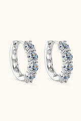 2.4 Carat Moissanite Huggie Earrings - Trendsi - Flyclothing LLC