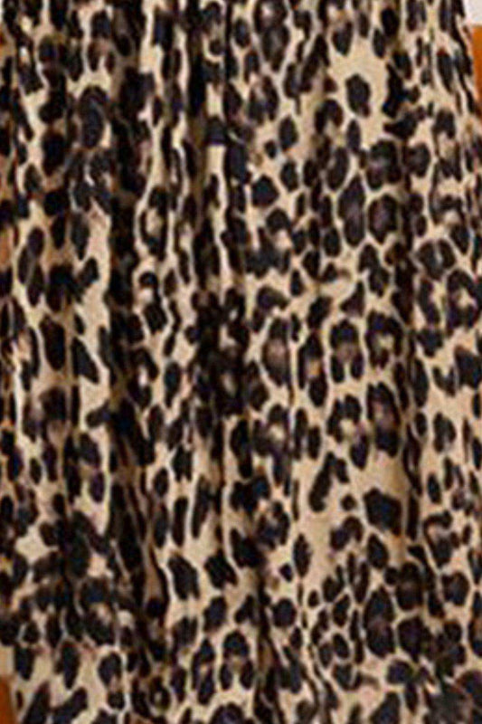 Plus Size Leopard Print Midi Skirt - Trendsi - Flyclothing LLC