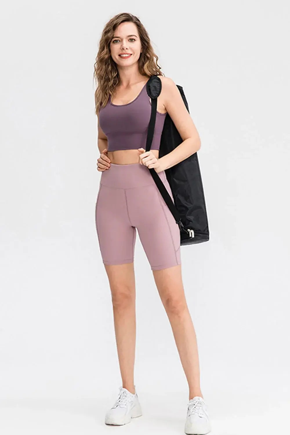Wide Waistband Sports Shorts with Pockets - Trendsi - Flyclothing LLC