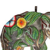 Hibiscus Elephant Haitian Metal Drum Art - Haitian Artisans