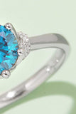 1 Carat Moissanite Contrast 925 Sterling Silver Ring - Trendsi - Flyclothing LLC