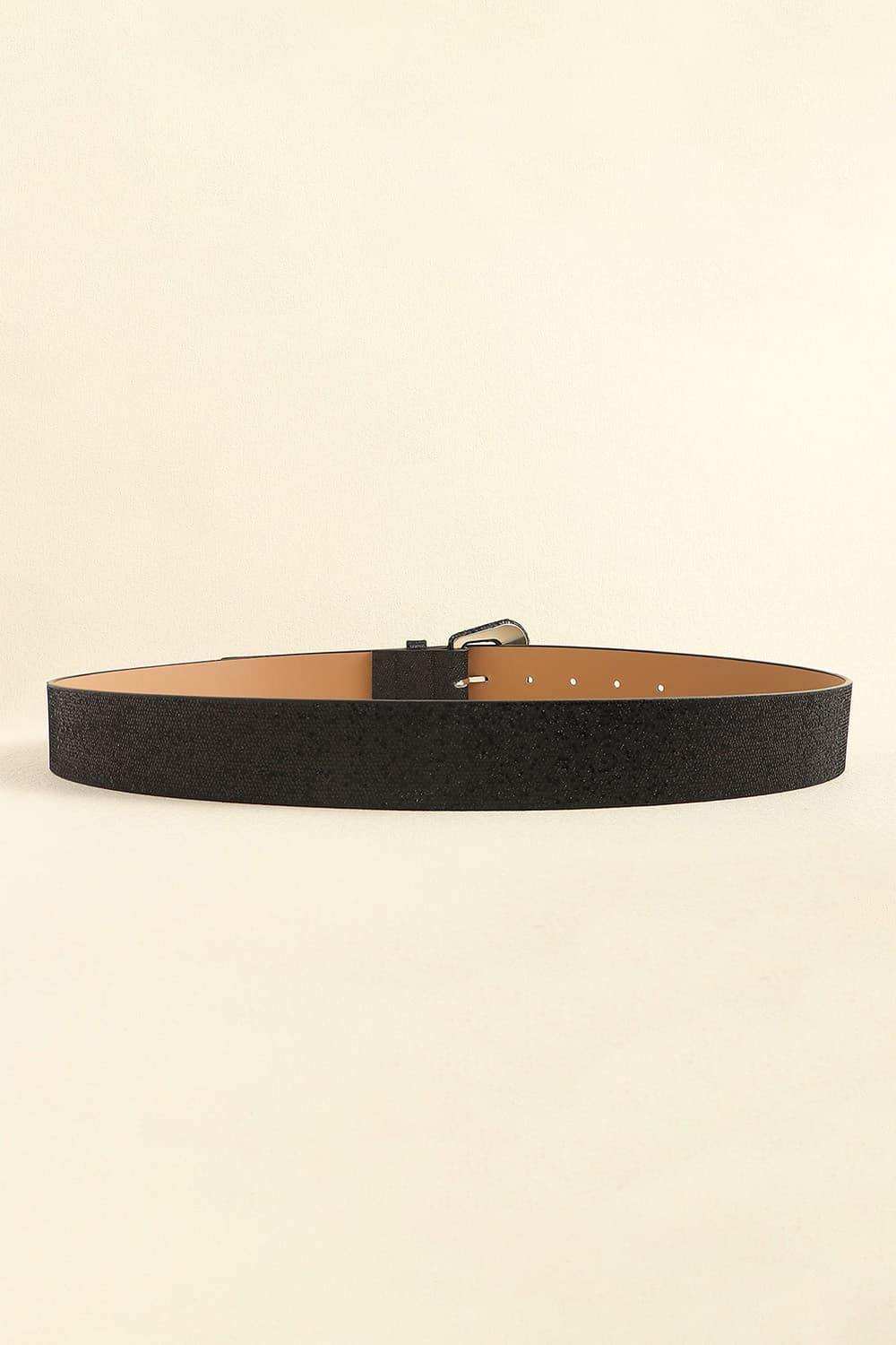 Glitter PU Leather Belt - Trendsi - Flyclothing LLC