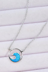 Opal Wave Pendant Necklace - Flyclothing LLC