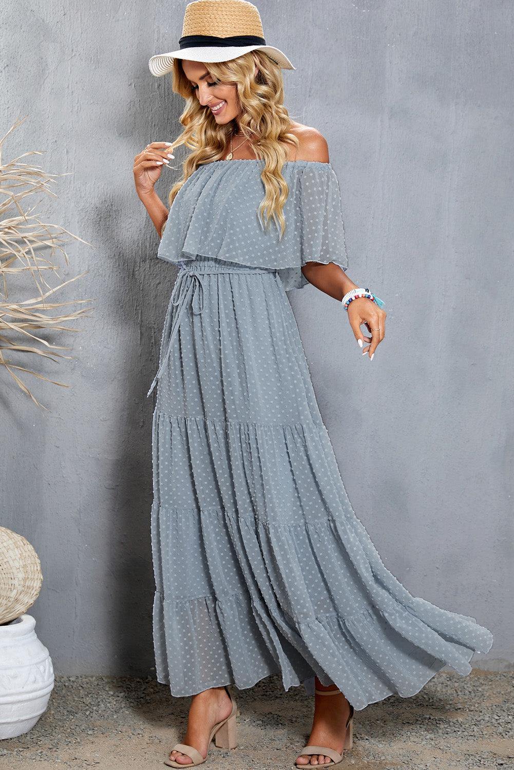 Swiss dot maxi dress top