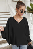 Tie Neck Balloon Sleeve Blouse - Trendsi - Flyclothing LLC
