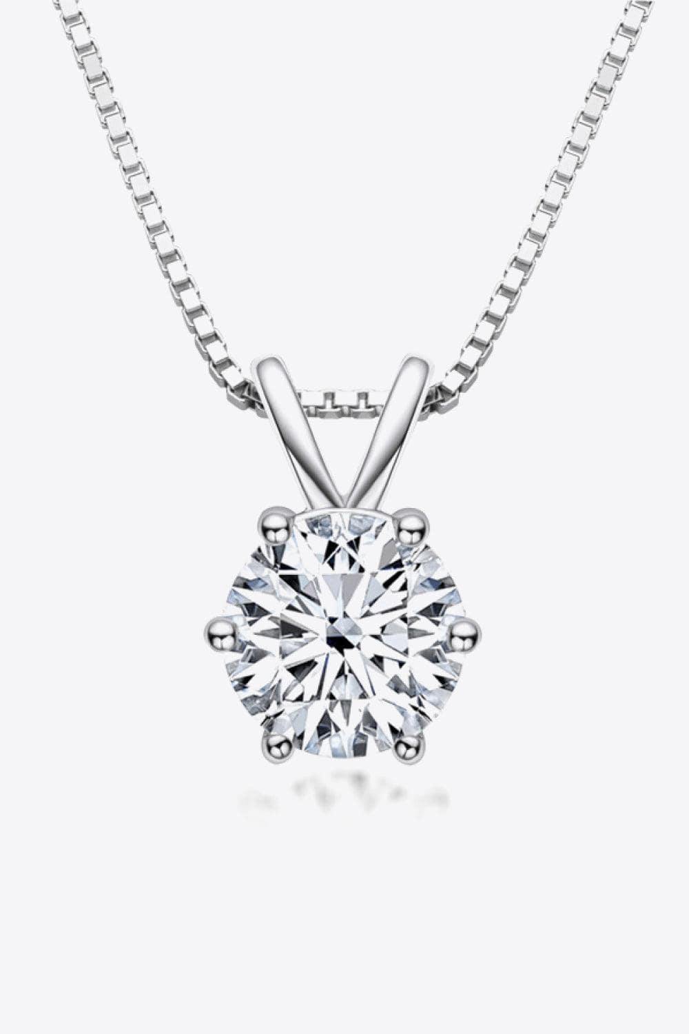 925 Sterling Silver 1 Carat Moissanite Pendant Necklace - Trendsi