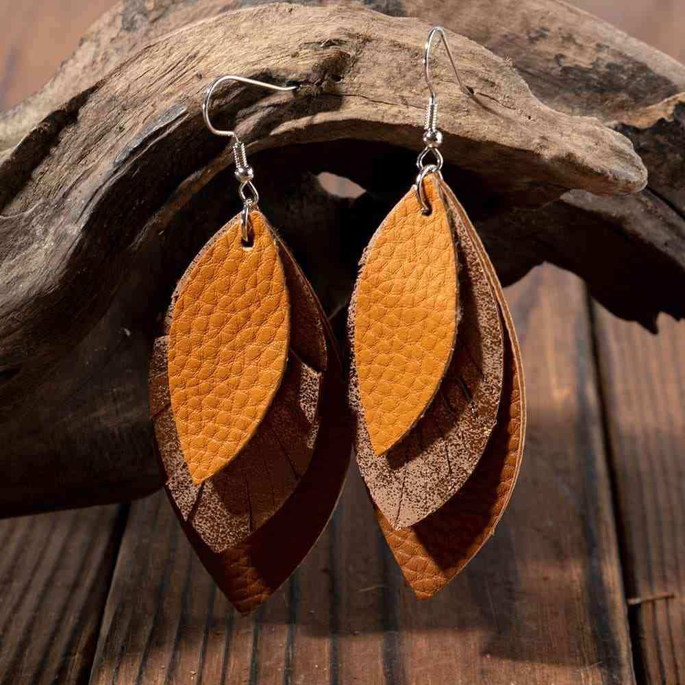 PU Leather Drop Earrings - Trendsi - Flyclothing LLC