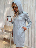 Striped Drawstring Long Sleeve Hoodie - Trendsi