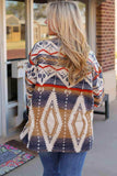 Printed Button Down Collared Jacket - Trendsi - Flyclothing LLC
