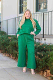 Double Take Full Size Textured Long Sleeve Top and Drawstring Pants Set - Trendsi - Flyclothing LLC