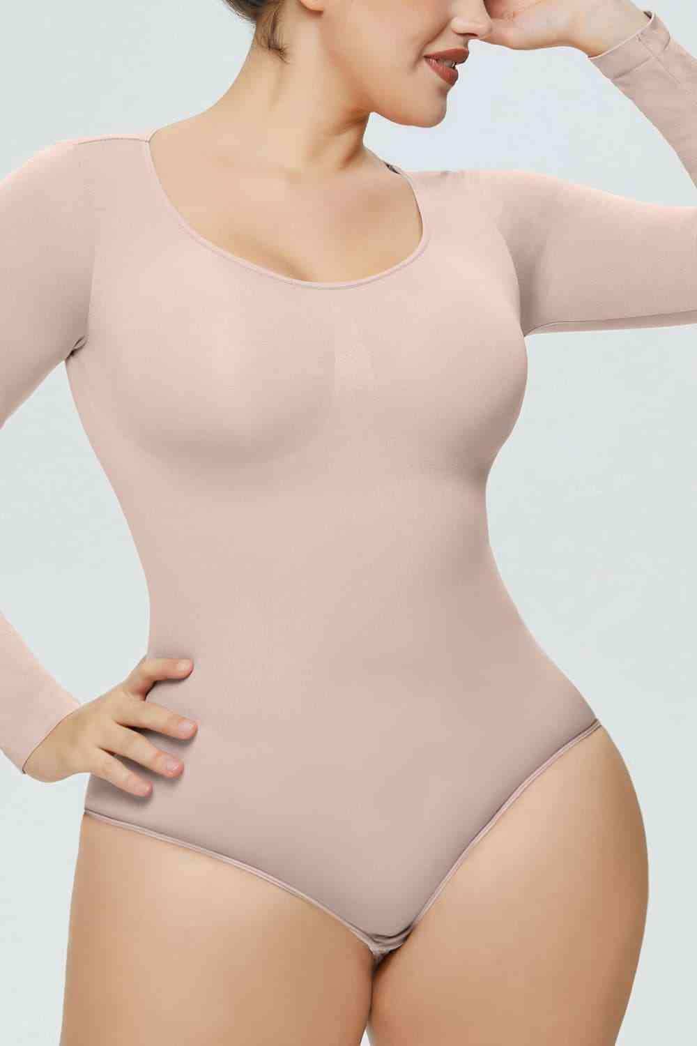 Long Sleeve Shaping Bodysuit - Trendsi - Flyclothing LLC