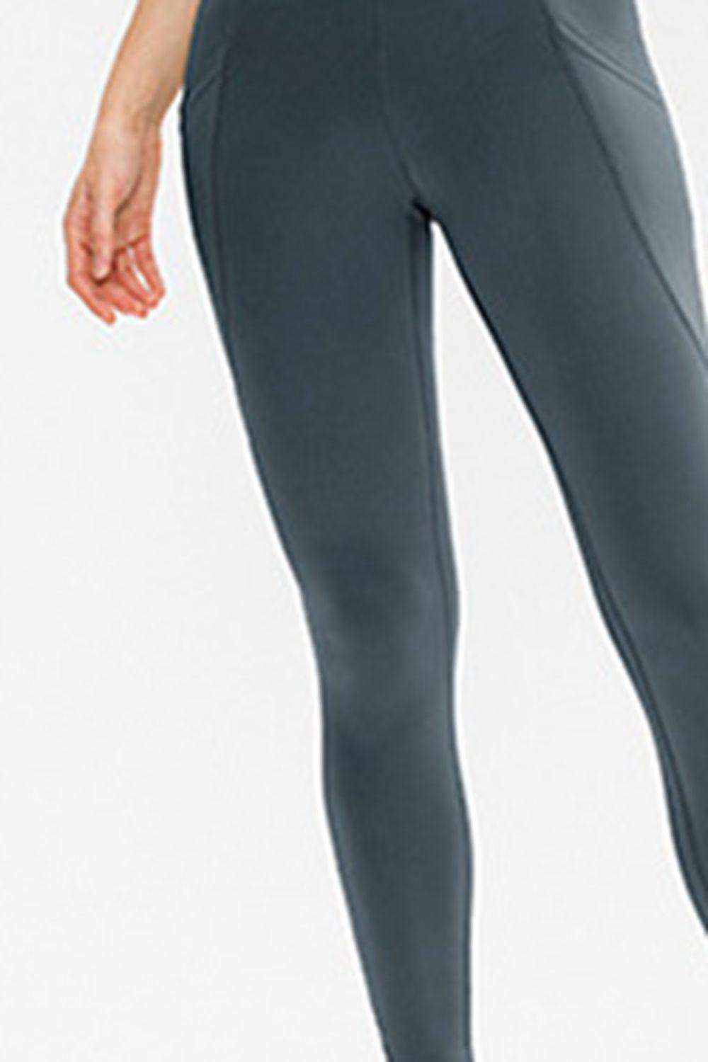 Slim Fit Long Active Leggings with Pockets - Trendsi - Flyclothing LLC