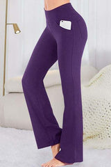 Pocketed High Waist Active Pants - Trendsi - Flyclothing LLC