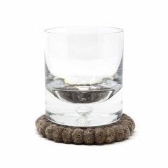 Hand Crafted Felt Ball Coasters from Nepal: 4-pack, Dark Grey - Global Groove (T) - Global Groove
