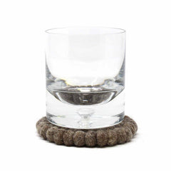 Hand Crafted Felt Ball Coasters from Nepal: 4-pack, Dark Grey - Global Groove (T) - Flyclothing LLC