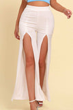 High-Rise Pull On Split Pants - Trendsi - Flyclothing LLC