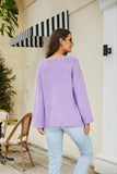 Drop Shoulder V-Neck Knit Pullover - Trendsi - Flyclothing LLC
