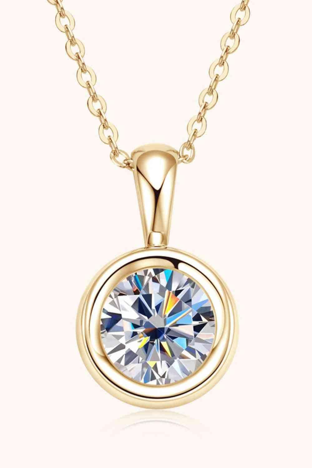 2 Carat Moissanite 925 Sterling Silver Necklace - Trendsi