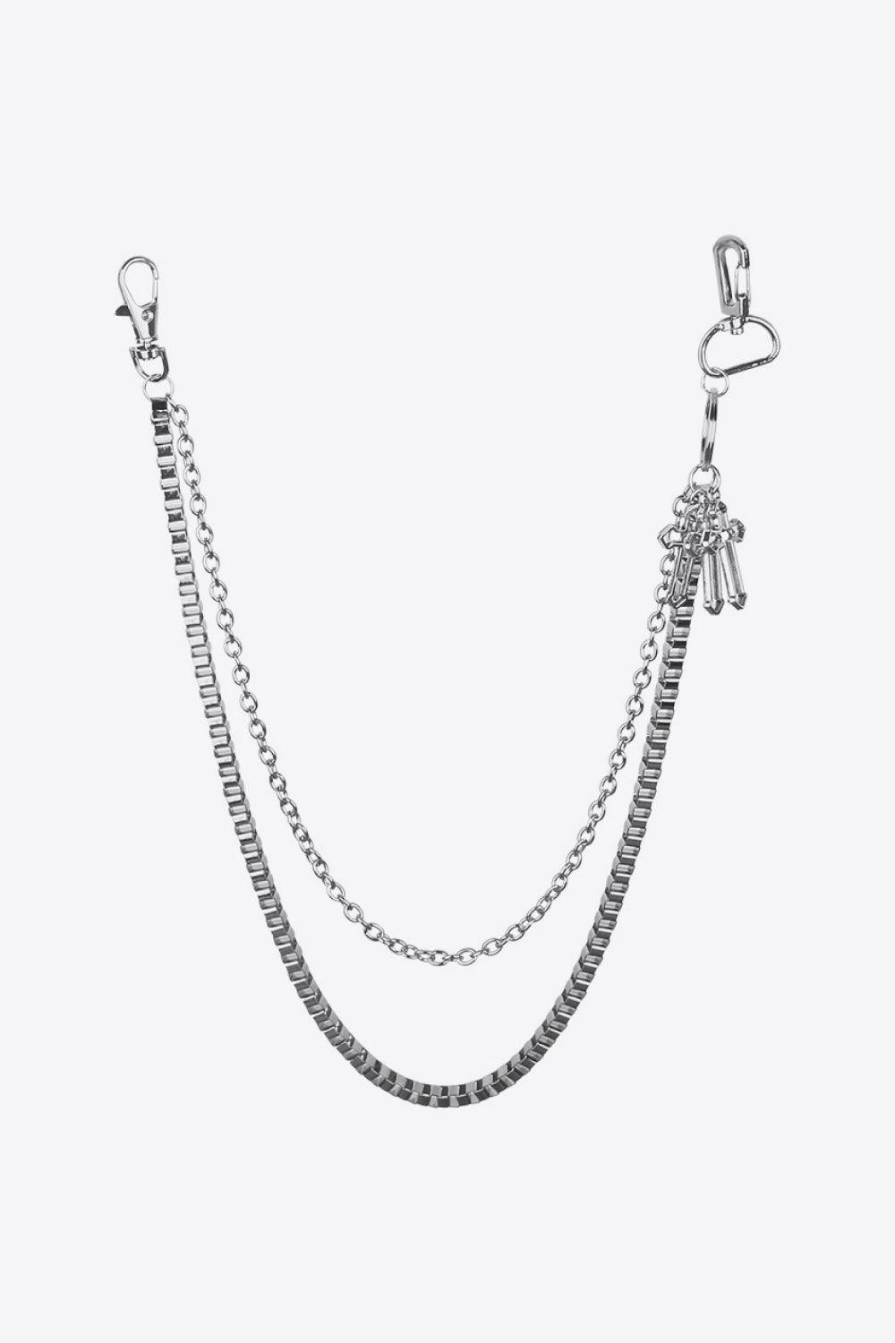 Double-Layered Cross Waist Chain - Trendsi