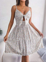 Frill Ditsy Floral Spaghetti Strap Mini Dress - Trendsi - Flyclothing LLC