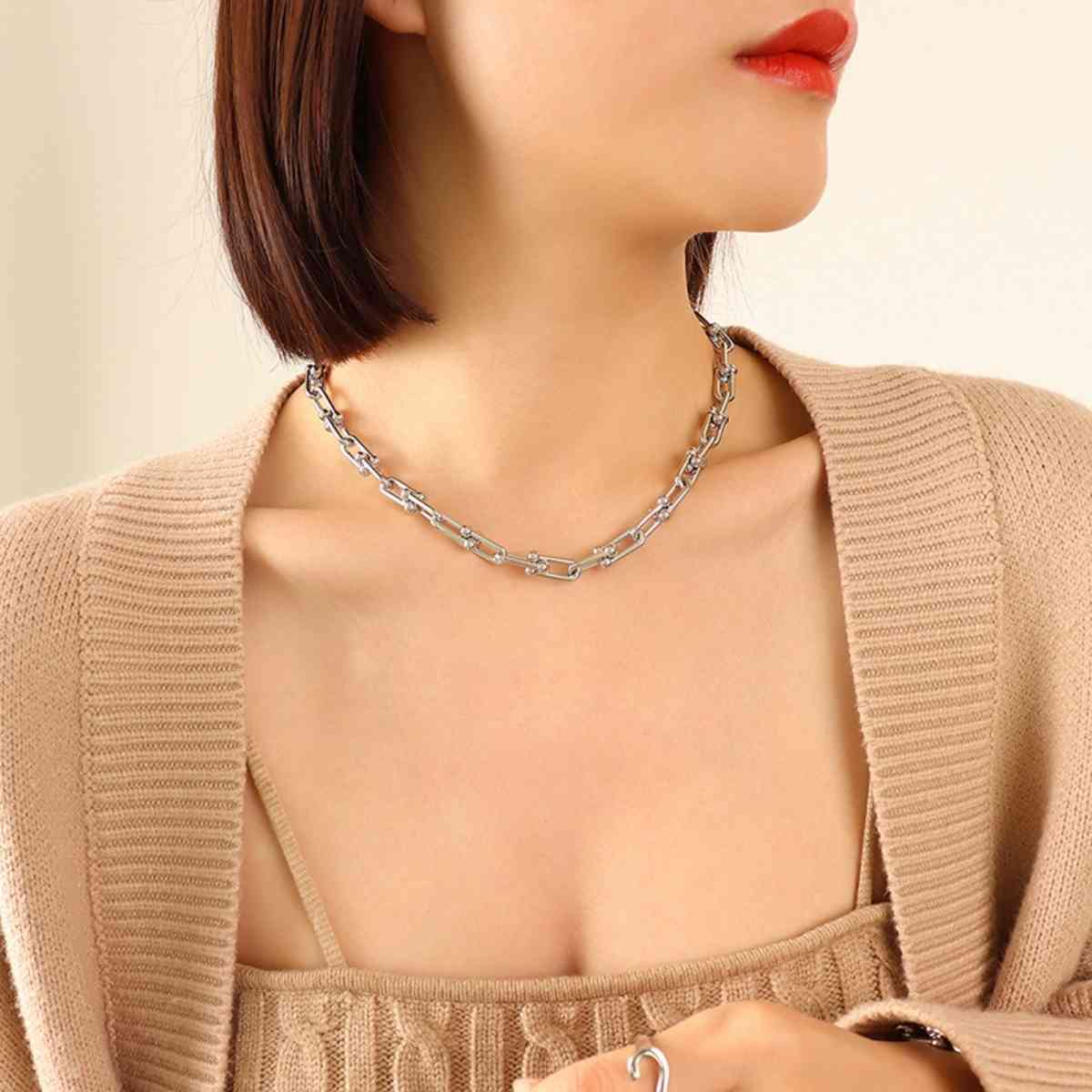Chunky Chain Titanium Steel Necklace - Trendsi - Flyclothing LLC