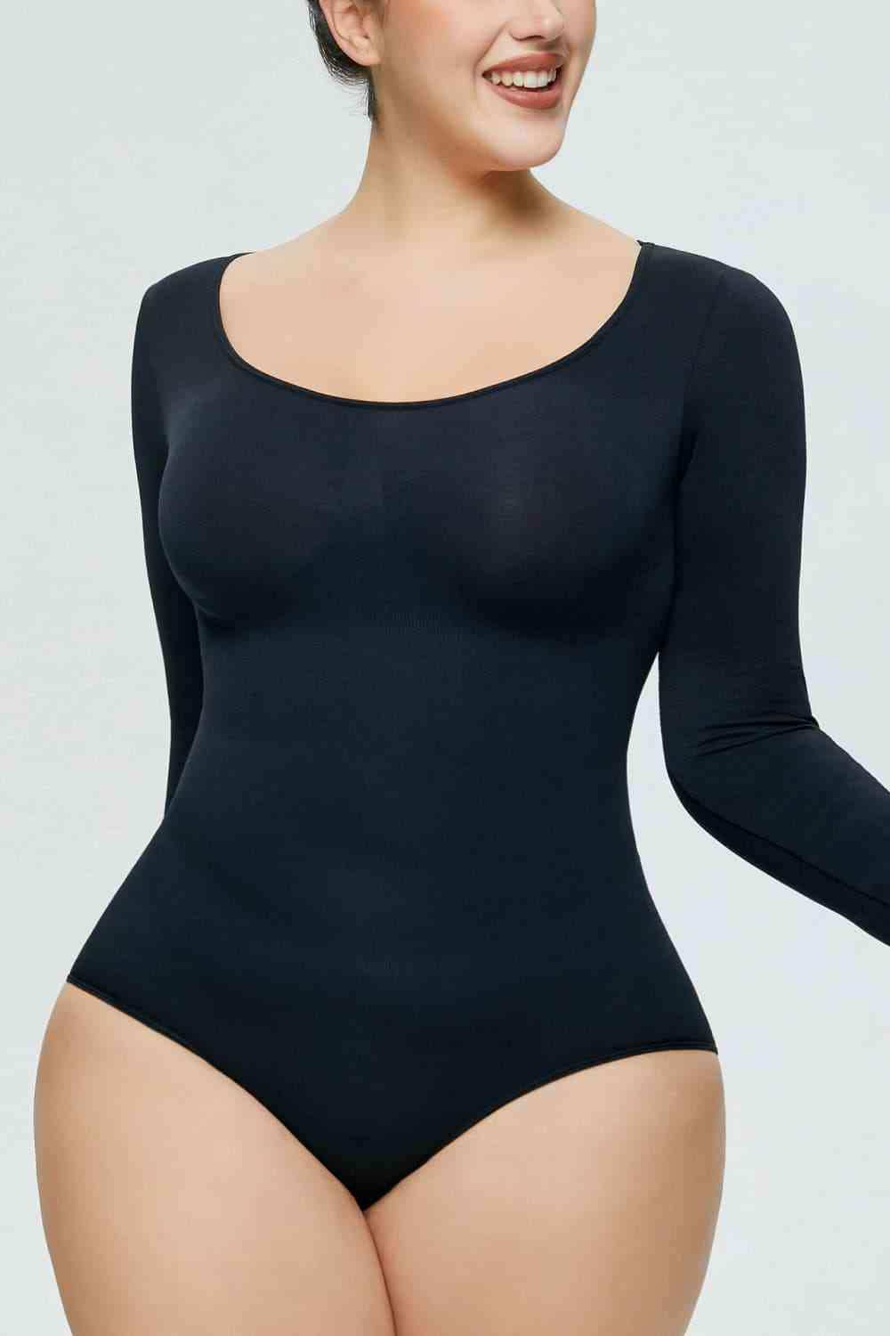 Long Sleeve Shaping Bodysuit - Trendsi - Flyclothing LLC