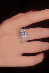 3 Carat Moissanite Three-Layer Ring - Trendsi