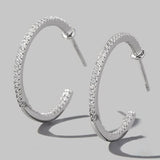 Zircon 925 Sterling Silver C-Hoop Earrings - Flyclothing LLC